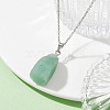 Natural Green Aventurine Nugget Pendant Necklaces NJEW-JN04507-03-2