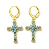 Real 18K Gold Plated Brass Dangle Leverback Earrings EJEW-A033-03G-03-1