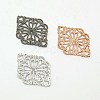 Rhombus Shaped Brass Filigree Findings KK-M005-01-1