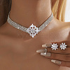 Alloy Micro Pave Cubic Zirconia Chain Neckalces & Studs Earrings Sets WGE92C8-01-1