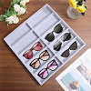 10-Slot Wood Covered with Velvet Sun Glasses Storage Tray ODIS-WH0025-174-4