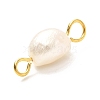 Natural Cultured Freshwater Pearl Beads Links Connectors X1-PALLOY-JF00941-02-3