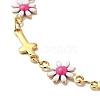 Ion Plating(IP) Enamel Flower & Cross Link Chain Bracelet BJEW-C023-01G-02-2