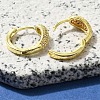 Brass Clear Cubic Zirconia Hoop Earrings EJEW-M047-01G-3