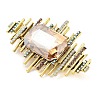 Rectangle Alloy Rhinestone Brooches for Backpack Clothes JEWB-P042-06AG-3