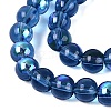 Transparent Electroplate Glass Beads Strands EGLA-Q132-6MM-01A-07-3