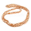 Pearl Luster Plated Electroplate Transparent Glass Beads Strands EGLA-G037-01A-PL03-2