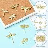 9Pcs 9 Styles Brass with Cubic Zirconia Pendants KK-CJ0003-33-3