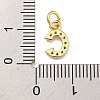 Initial Letter Brass with Cubic Zirconia Charms KK-Q814-26C-G-3