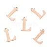 Ion Plating(IP) 304 Stainless Steel Alphabet Charms STAS-H122-L-RG-2