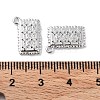 Brass Micro Pave Clear Cubic Zirconia Charms KK-F871-37P-3