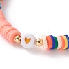 Polymer Clay Heishi Beads Stretch Bracelets BJEW-JB05708-01-2