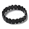 Natural Silver Obsidian Beaded Stretch Bracelet G-E010-01-06-1