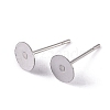 Non-Tarnish 304 Stainless Steel Flat Round Blank Peg Stud Earring Findings X1-STAS-S028-25-1