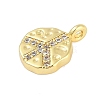 Rack Plating Brass with Cubic Zirconia Pendants KK-Q018-03G-2