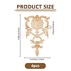 4Pcs Natural Solid Wood Carved Onlay Applique Craft WOOD-FH0002-37-2