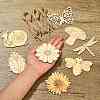 40Pcs 8 Styles Unfinished Wood Pendants WOOD-CJ0001-65-4