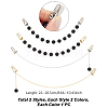 4Pcs Round Glass Pearl & Alloy Cardigan Clips HJEW-GA00087-2