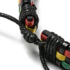 6Pcs 6 Style Adjustable Braided Imitation Leather Cord Bracelet Set with Waxed Cord for Men BJEW-F458-08-5