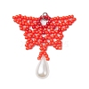 Glass Seed Beaded Butterfly Pendants PALLOY-MZ00484-01-1