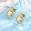 Rack Plating Brass Micro Pave Clear Cubic Zirconia Stud Earrings for Women EJEW-C125-31G-2