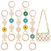 WADORN 5Pcs 5 Colors Sunflower Alloy Enamel Link Purse Strap Extenders FIND-WR0009-35-1