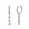 S925 Sterling Silver Clear Cubic Zirconia Tassel Hoop Earrings ZU6198-1