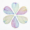 Ion Plating(IP) 201 Stainless Steel Filigree Pendants STAS-T057-08-1