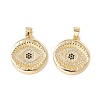 Brass Micro Pave Clear & Black Cubic Zirconia Pendants KK-G415-10G-2