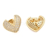 Brass Pave Clear Cubic Zirconia Stud Earrings for Women EJEW-S225-09G-03-2