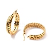 Vacuum Plating 201 Stainless Steel Leaf Wrap Hoop Earrings with 304 Stainless Steel Pin for Women EJEW-F280-26A-G-2