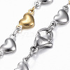 Two Tone 304 Stainless Steel Heart Link Chain Jewelry Sets SJEW-H103-12GP-4