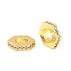 Brass Micro Pave Clear Cubic Zirconia European Beads KK-C142-11C-G-2