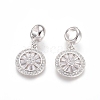 Brass Micro Pave Cubic Zirconia European Dangle Charms ZIRC-E163-19P-2