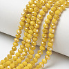 Electroplate Opaque Glass Beads Strands EGLA-A034-P4mm-H07-1