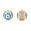 Brass Micro Pave Cubic Zirconia Beads KK-N227-88C-3