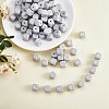 20Pcs Grey Cube Letter Silicone Beads 12x12x12mm Square Dice Alphabet Beads with 2mm Hole Spacer Loose Letter Beads for Bracelet Necklace Jewelry Making JX436O-3