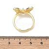 Adjustable Brass Butterfly Finger Rings with Clear Cubic Zirconia CU-CBA7E55-18G-01-5