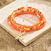 Multilayer Glass Seed Beads Starfish Pendant Anklet for Women PW-WG7288D-03-1