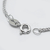 Rhodium Plated 925 Sterling Silver Chain Necklaces STER-F039-60cm-17P-2