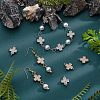 CHGCRAFT 48Pcs 2 Colors Alloy Crystal Rhinestone Connector Charms FIND-CA0005-43-4