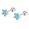 S925 Sterling Silver Flower Stud Earrings DY0741-14-1