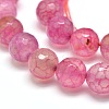 Dyed Natural Agate Faceted Round Beads Strands G-E268-02-3