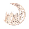 Moon & Castle Unfinished Wood Pendant Ornament WOOD-M003-04-3