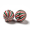 Christmas Theme Printed Natural Wooden Beads WOOD-L020-A04-3