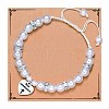 Handmade Woven Plastic imitation Pearl Braided Bead Bracelets UD0895-5-1