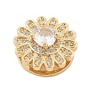 Brass Micro Pave Cubic Zirconia Slide Charms ZIRC-I068-12G-3