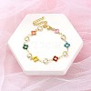 Clover Brass Link Bracelets for Woman BJEW-S157-02G-1