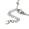 Titanium Steel Double Heart Link Chain Necklaces for Women NJEW-G145-03P-3