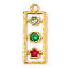 304 Stainless Steel Micro Pave Colorful Cubic Zirconia Pendants CU-OY002-23G-1